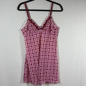 Nick & Sarah Intimates Y2K Babydoll Nightgown Med Red/Pink Valentine Hearts Mini